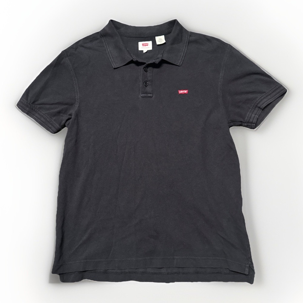 Levi's Men's Black Polo Shirt Medium Collared Casual‎